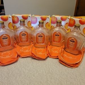 5 Peach Crown Royal sets (empty)